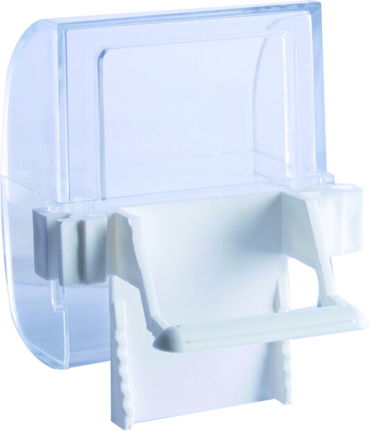 Zaad- en waterbakje met opstap Dori Transparant &amp; Wit