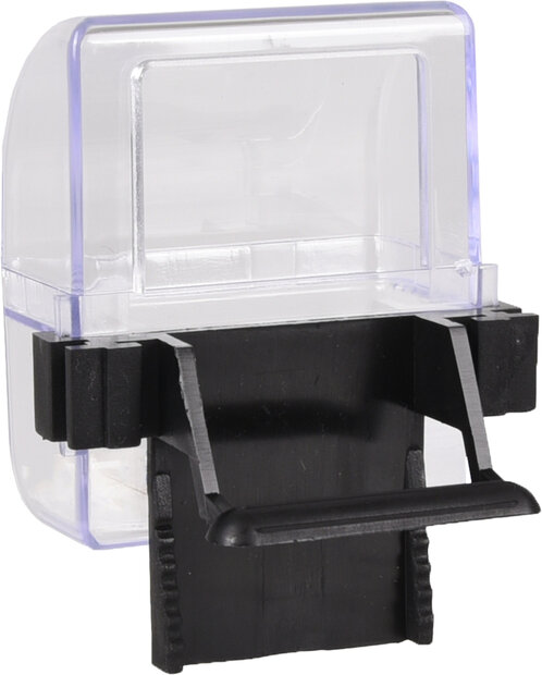 Zaad- en waterbakje met opstap Dori Transparant &amp; Zwart