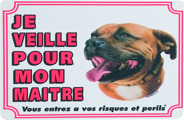 Waakbord FR Bulterrier Wit