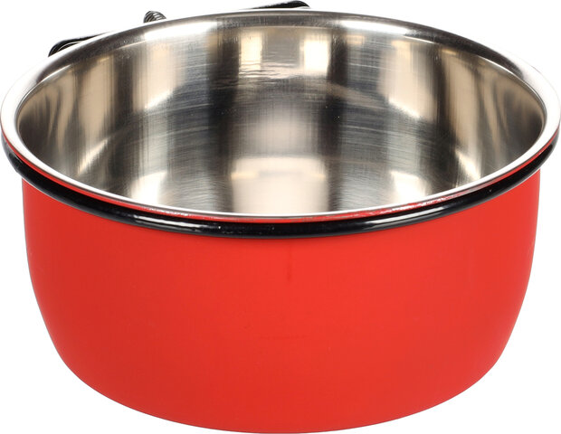 Eet- en drinkpot Avaro Rond Zwart &amp; Rood &amp; Zilver