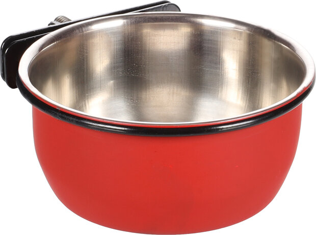 Eet- en drinkpot Avaro Rond Zwart &amp; Rood &amp; Zilver