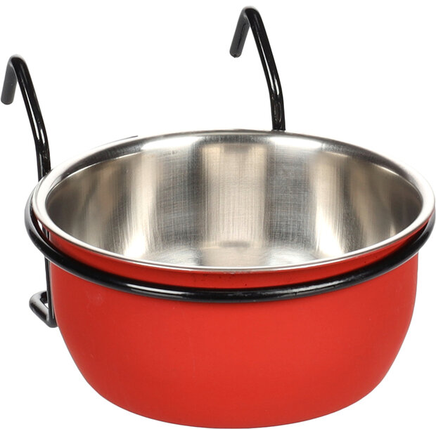 Eet- en drinkpot Avaro Rond Rood &amp; Zilver