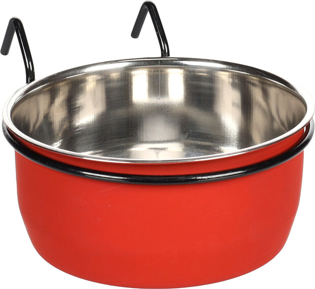 Eet- en drinkpot Avaro Rond Rood &amp; Zilver