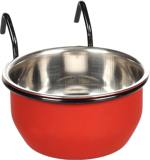 Eet- en drinkpot Avaro Rond Rood &amp; Zilver