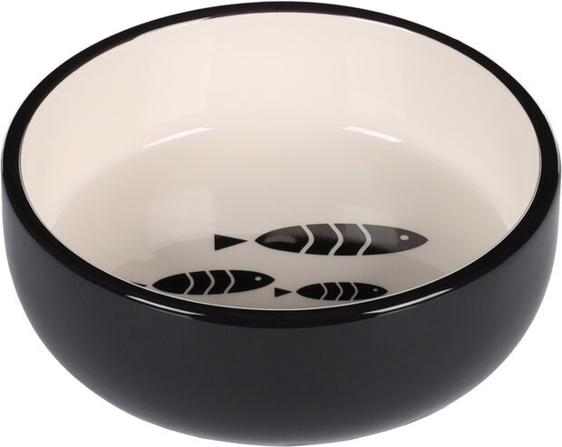 Eet- en drinkpot Sardi Rond Zwart &amp; Wit