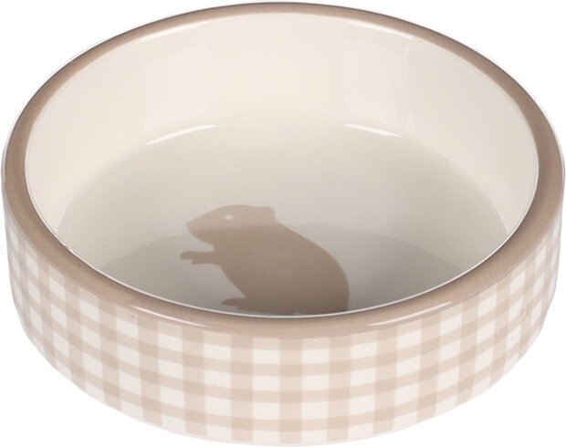 Eet- en drinkpot Hamster Muis Mylo Rond Beige &amp; Wit