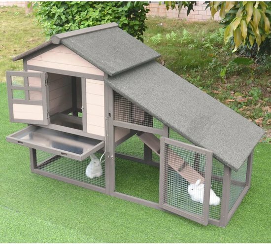 UITVERKOCHT : Konijnenhok Quincy Cottage Grijs