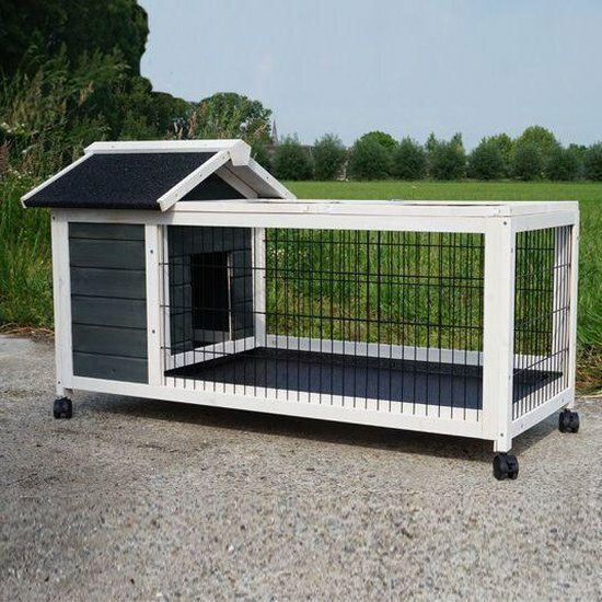 Konijnenhok Honey Rustic Grijs